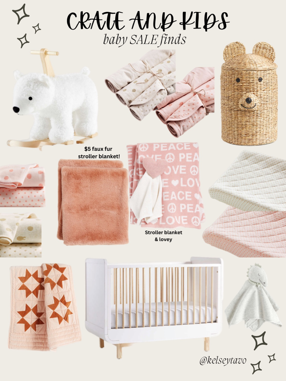 Crate & Kids baby sale items 
Nursery decor, nursery storage, stroller blankets, baby lovey, baby crib, baby blankets, swaddle blankets, changing pad covers, burp cloths, baby gifts, shower gift ideas 

#LTKhome #LTKbaby #LTKbump