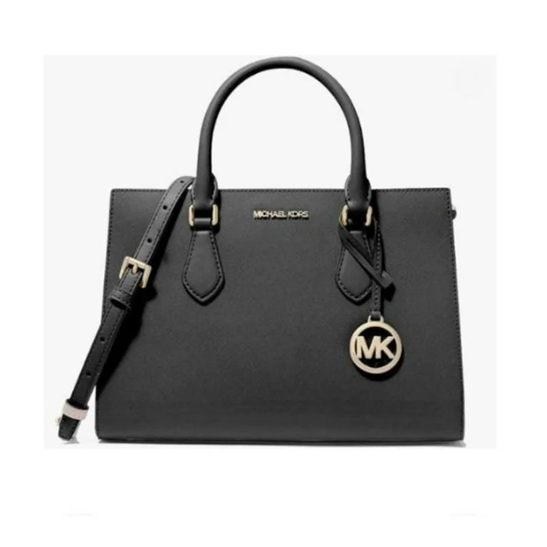 Michael Kors Women's Polyester Sheila Satchel Medium Handbag Zipper, Black | Walmart (US)