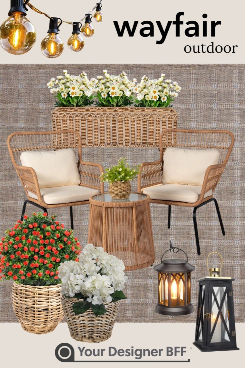 Create your dream patio with effortless style 🌿✨ Featuring cozy woven seating, warm string lights, and fresh florals—all curated from Wayfair outdoor. Your go-to setup for relaxed, chic outdoor living 🤍

#LTKHome