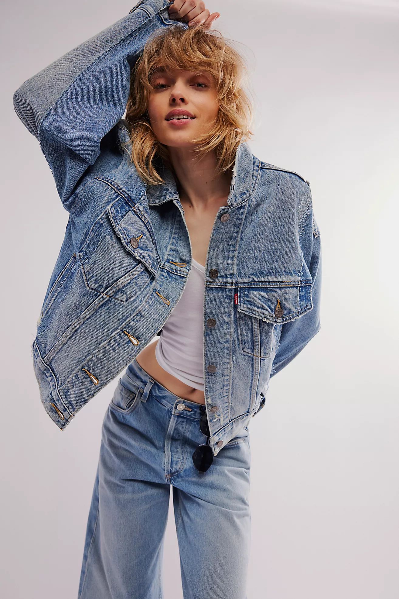 Levi's 90s Repaired Trucker Jacket | Free People (Global - UK&FR Excluded)