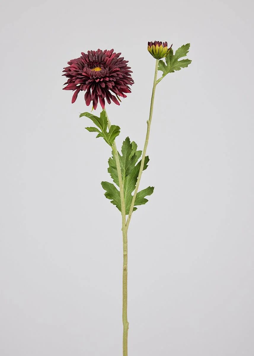 Burgundy Artificial Mum Wild Flower - 28.25" | Afloral