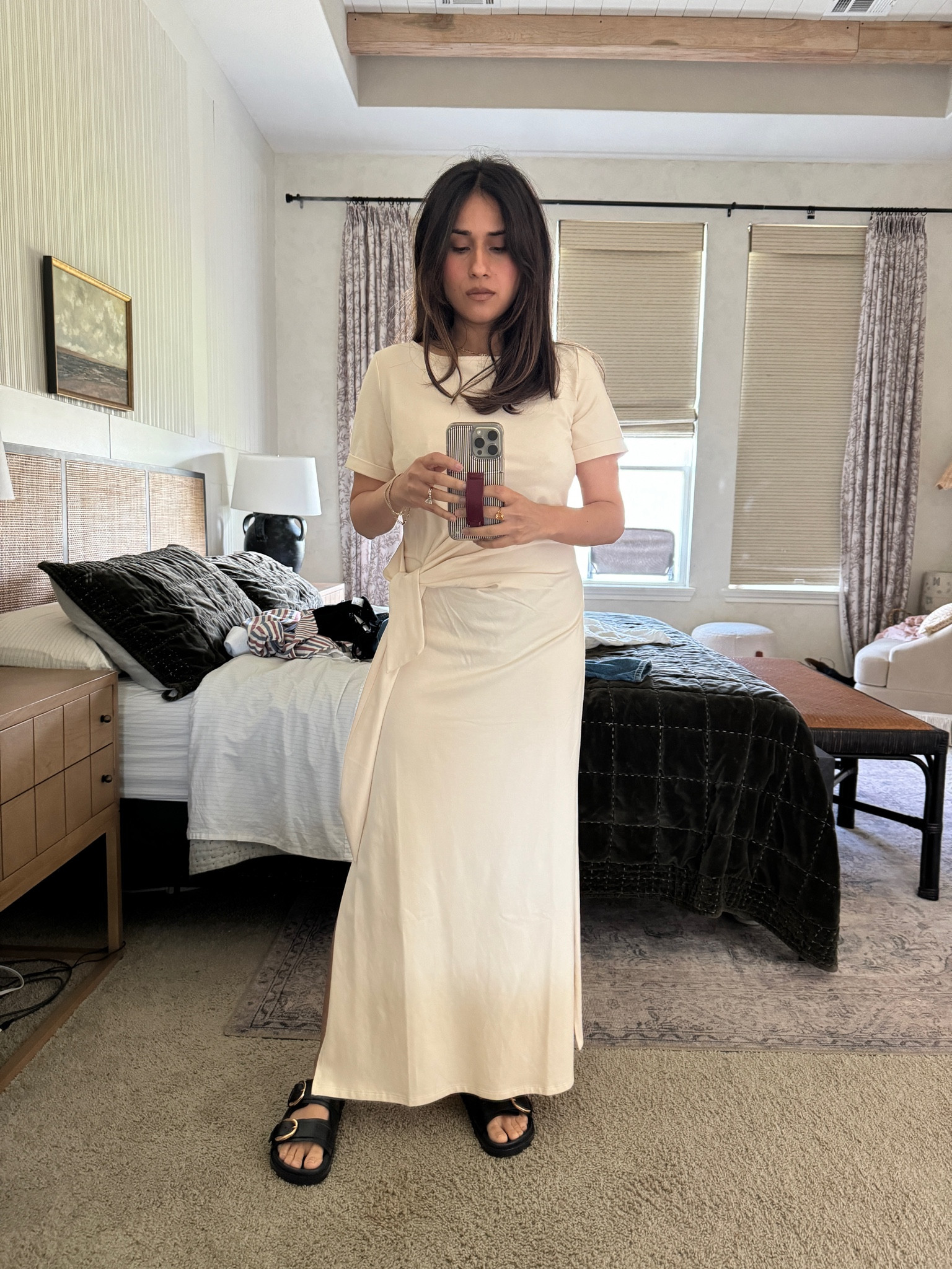 The easiest most flattering summer dress! Sezane dress front tie mock tie. Wearing a small. The slides are very comfortable but I would size down

#LTKShoeCrush #LTKSeasonal #LTKStyleTip