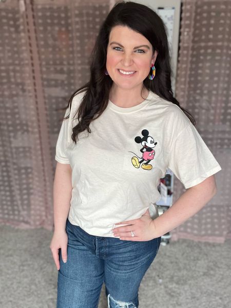🚨 Walmart graphic tee! I sized up to a XL because it’s a juniors top the Mickey is embroidered. 
Disney graphic tee, Mickey tee, Disney outfit, Disney vacation shirt top, Walmart graphic tee, summer top,

#LTKstyletip #LTKFind #LTKfit