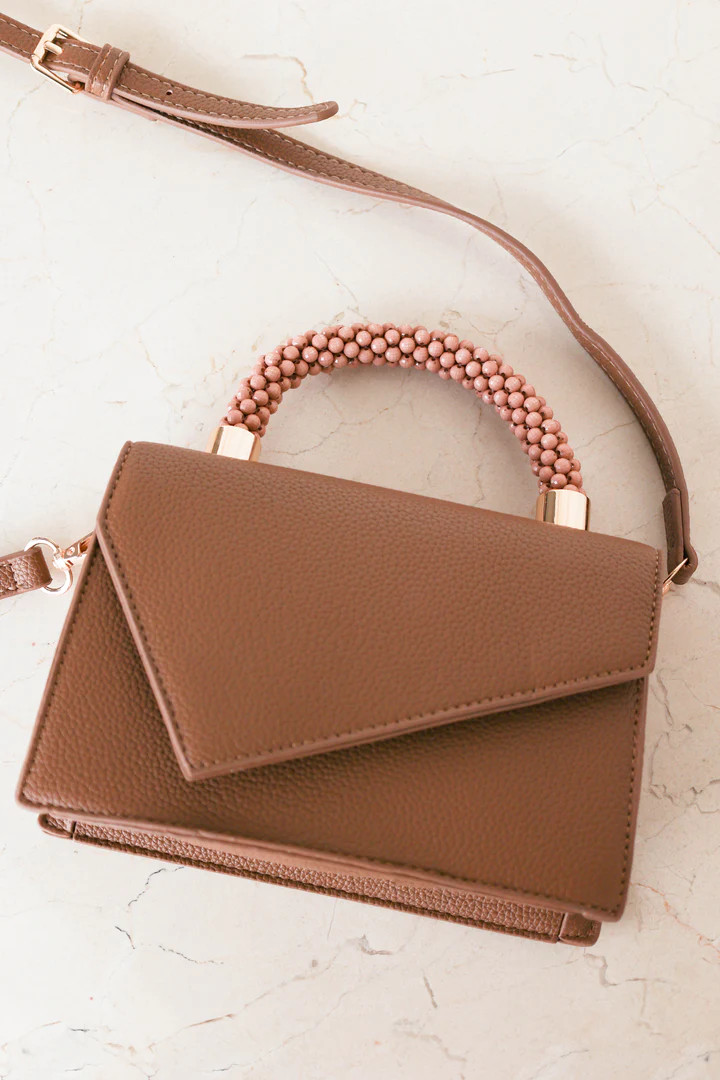Hazel Embellished Handle Bag - Tan | Petal & Pup (US)