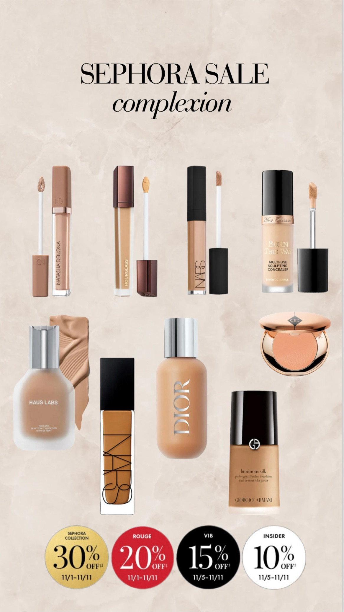 A good base can make or break your makeup look, these are my tried and true complexion makeup products!  

#sephorasale #sephorasavingsevent 

#LTKBeauty #LTKSaleAlert #LTKHoliday