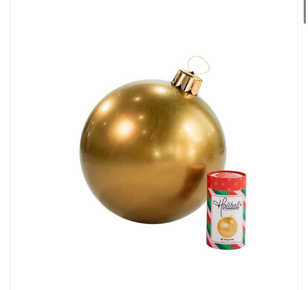 Holiball Vintage Gold Inflatable Ornament Large 30 - Etsy | Etsy (US)