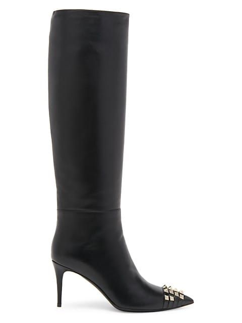 Rockstud Alcove Leather Knee-High Boots | Saks Fifth Avenue