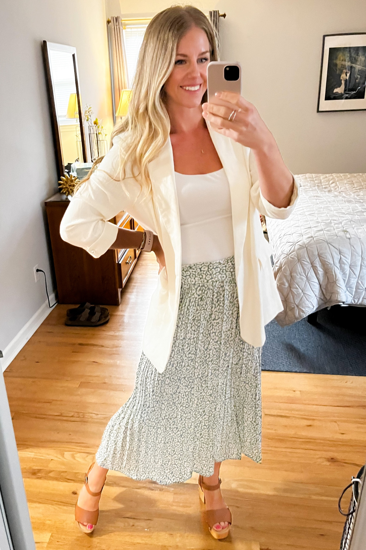 Obsessed with this skirt! It’s so comfy, the perfect subtle animal print and looks great dressed up or down with sneakers. I sized up to a medium and it fits great! 

#LTKSeasonal #LTKworkwear #LTKunder50