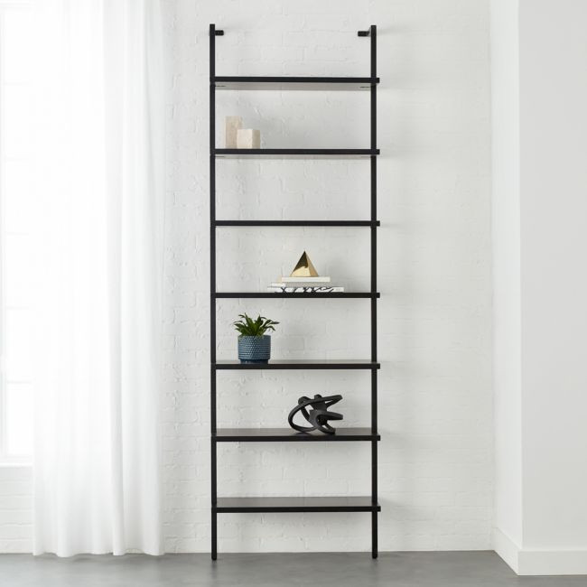 Stairway Black 96" Wall Mounted Bookcase | CB2