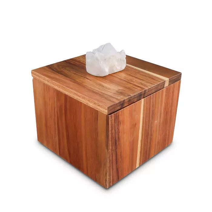 Thirstystone Acacia Wood and Quartz Stone Kitchen Storage Box | Target