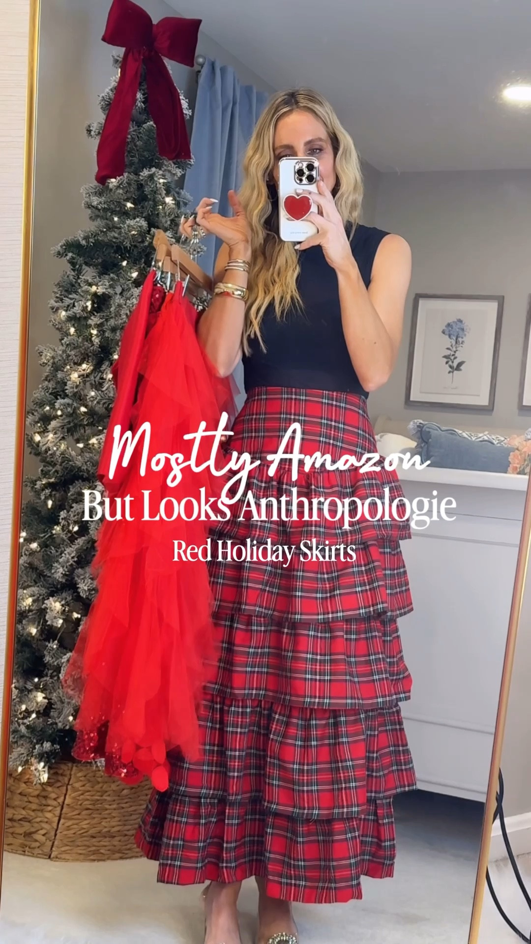 Mostly Amazon red holiday skirts. The second skirt is almost sold out and sold out on Amazon, but will restock. 

#LTKSeasonal #LTKHoliday #LTKOver40