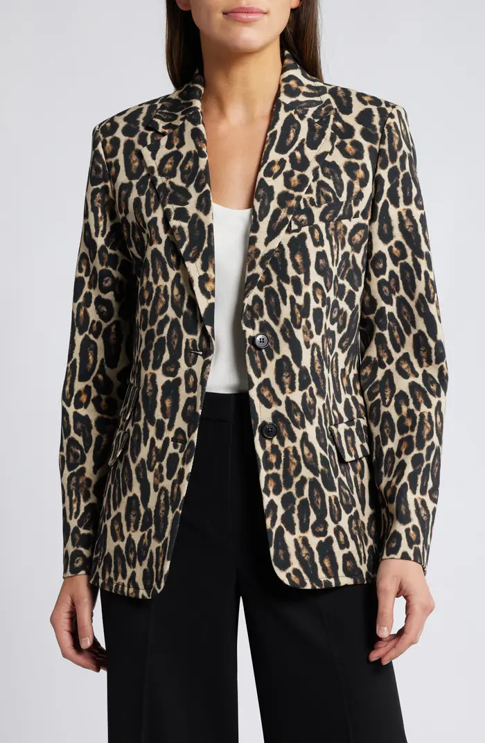Leopard Print Wool Blend Jacket | Nordstrom