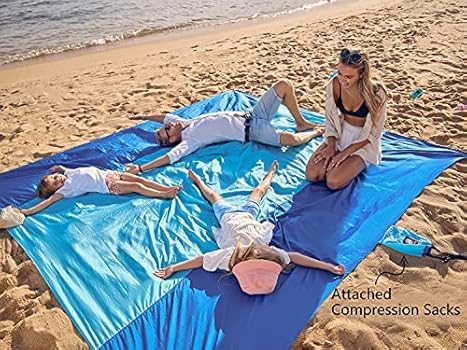 Wekapo Beach Blanket Sandproof, Extra Large Beach Mat, Big & Compact Sand Free Mat Quick Drying, ... | Amazon (US)
