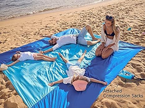 Wekapo Beach Blanket Sandproof, Extra Large Beach Mat, Big & Compact Sand Free Mat Quick Drying, ... | Amazon (US)