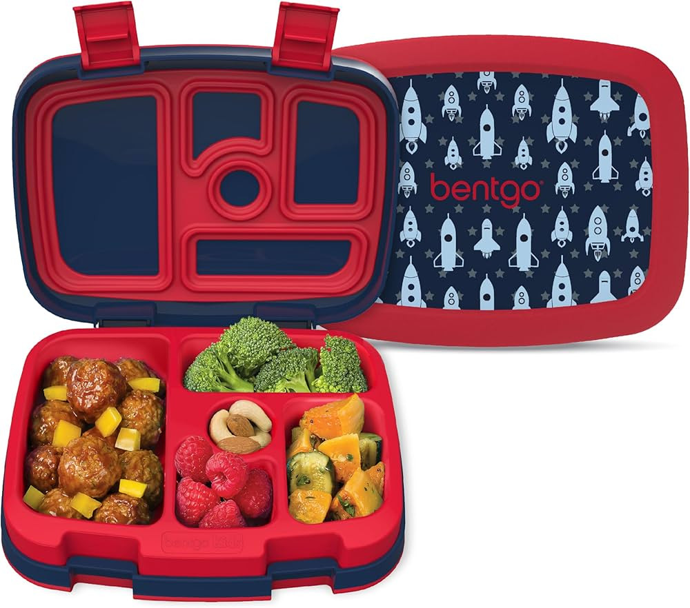 Bentgo® Kids Prints Leak-Proof, 5-Compartment Bento-Style Kids Lunch Box - Ideal Portion Sizes f... | Amazon (US)