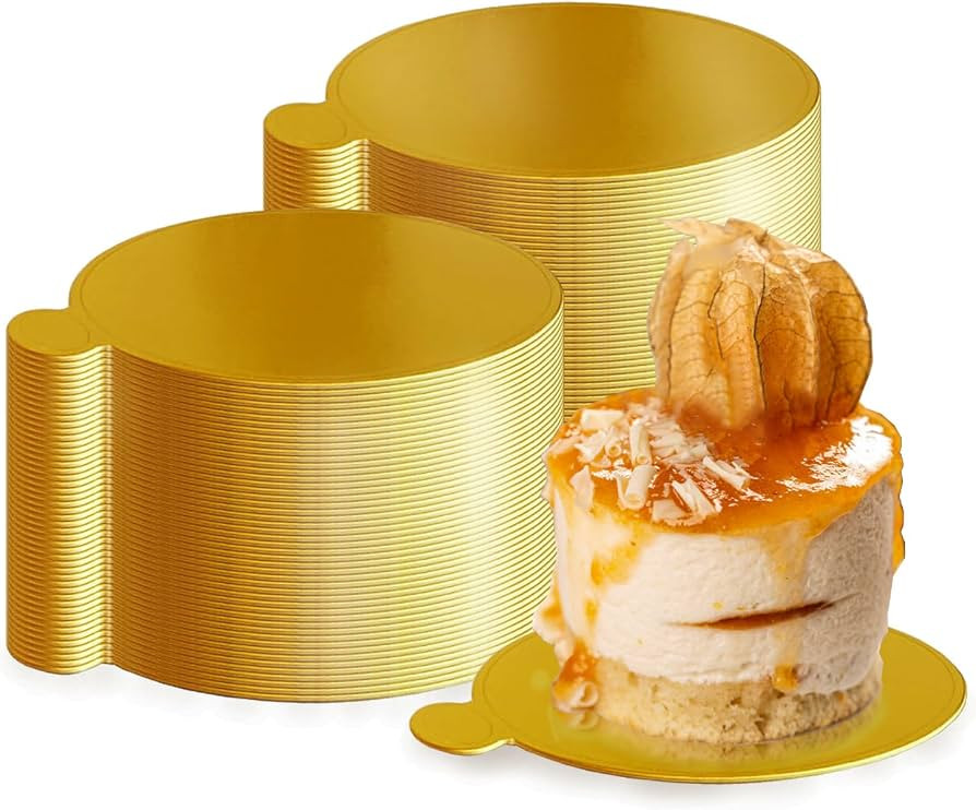 Mini Cake Boards, Gold Cake Boards 100 Pcs Food-Graded Cake Base, Gold Circle Base 3.1 inch Round... | Amazon (US)