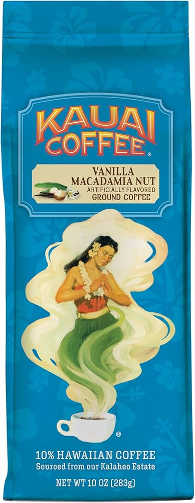 Kauai Hawaiian Ground Coffee, Vanilla Macadamia Nut Flavor - Gourmet Arabica Coffee From Hawaii's... | Amazon (US)
