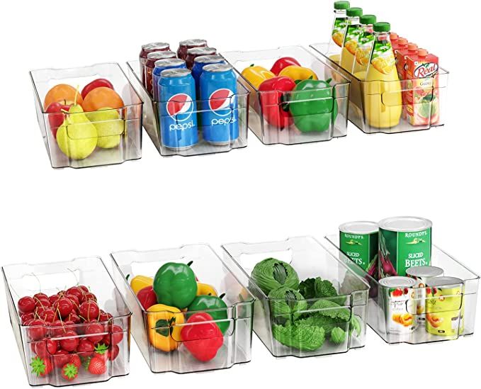 Utopia Home Pantry Organizer - Set of 8 Refrigerator Organizer Bins - Fridge Organizer for Freeze... | Amazon (US)