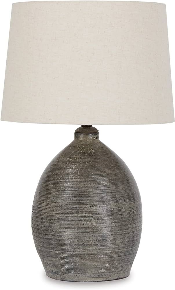 Signature Design by Ashley Joyelle Modern 27.5" Terracotta Table Lamp, Gray | Amazon (US)