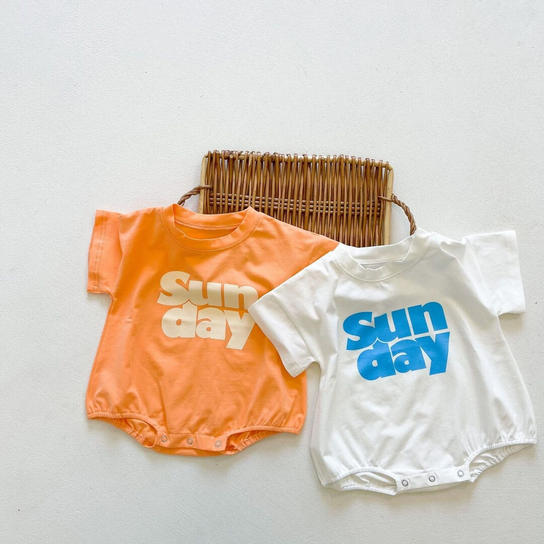 Sunday Funday Romper- Gender Neutral Baby Clothes, Baby Bubble Rompers, Baby Girl Clothes, Baby B... | Etsy (US)