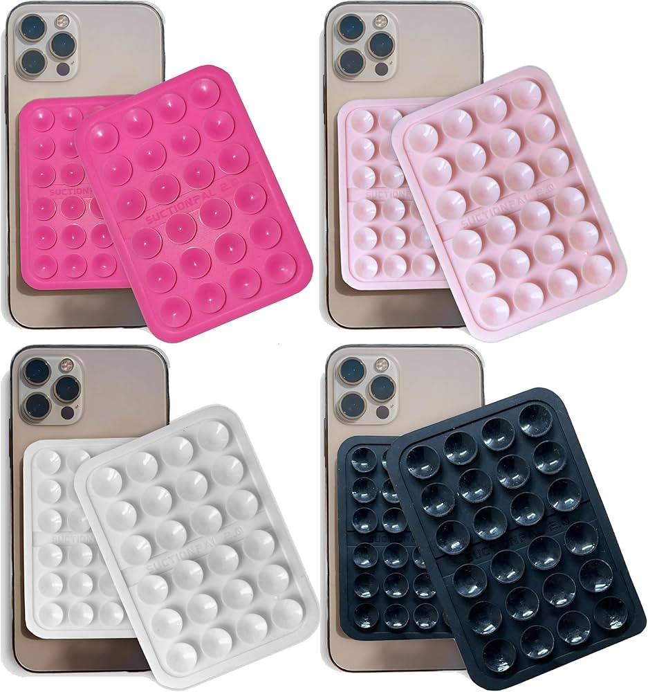 Suction Pal 2.0 - Pack of 8 (2 Black, 2 Hot Pink, 2 White, 2 Pink) Silicone Suction Non-Slip Adhe... | Amazon (US)