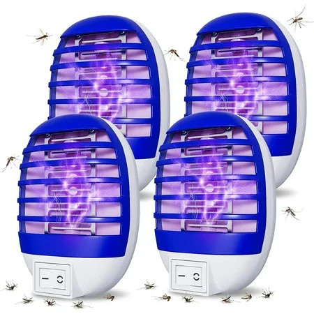 4 Pack Plug in Bug Zapper Indoor for Flying Insect Mosquito, Electronic Mosquito Zapper Gnat Traps with LED Light for Patio | Walmart (US)