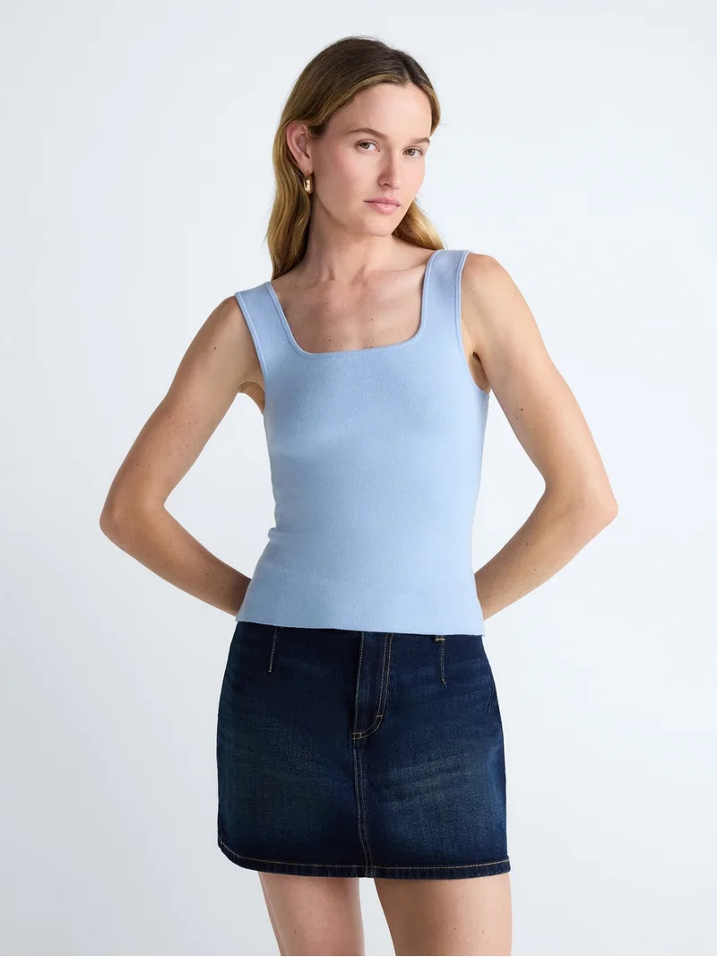 Scoop Women's Square Neck Sweater Tank Top, Sizes XS-XXL | Walmart (US)