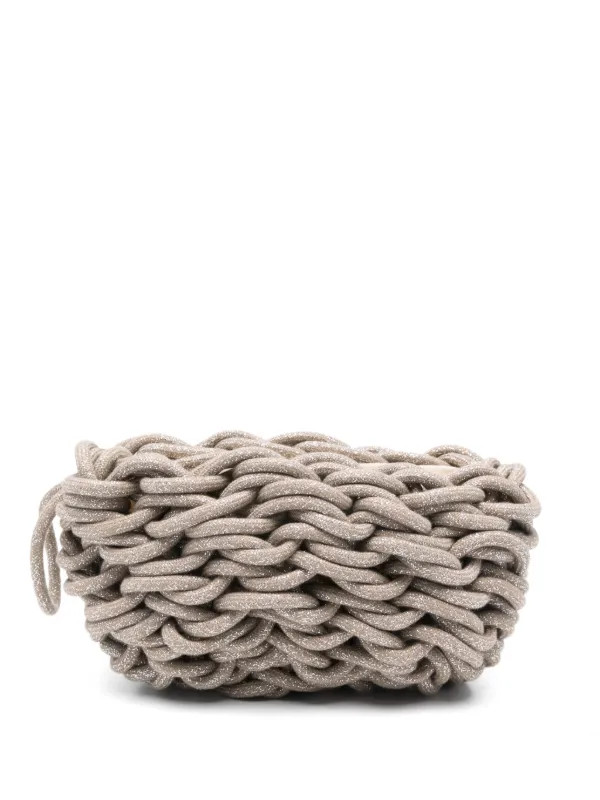Lina woven clutch bag | Farfetch Global