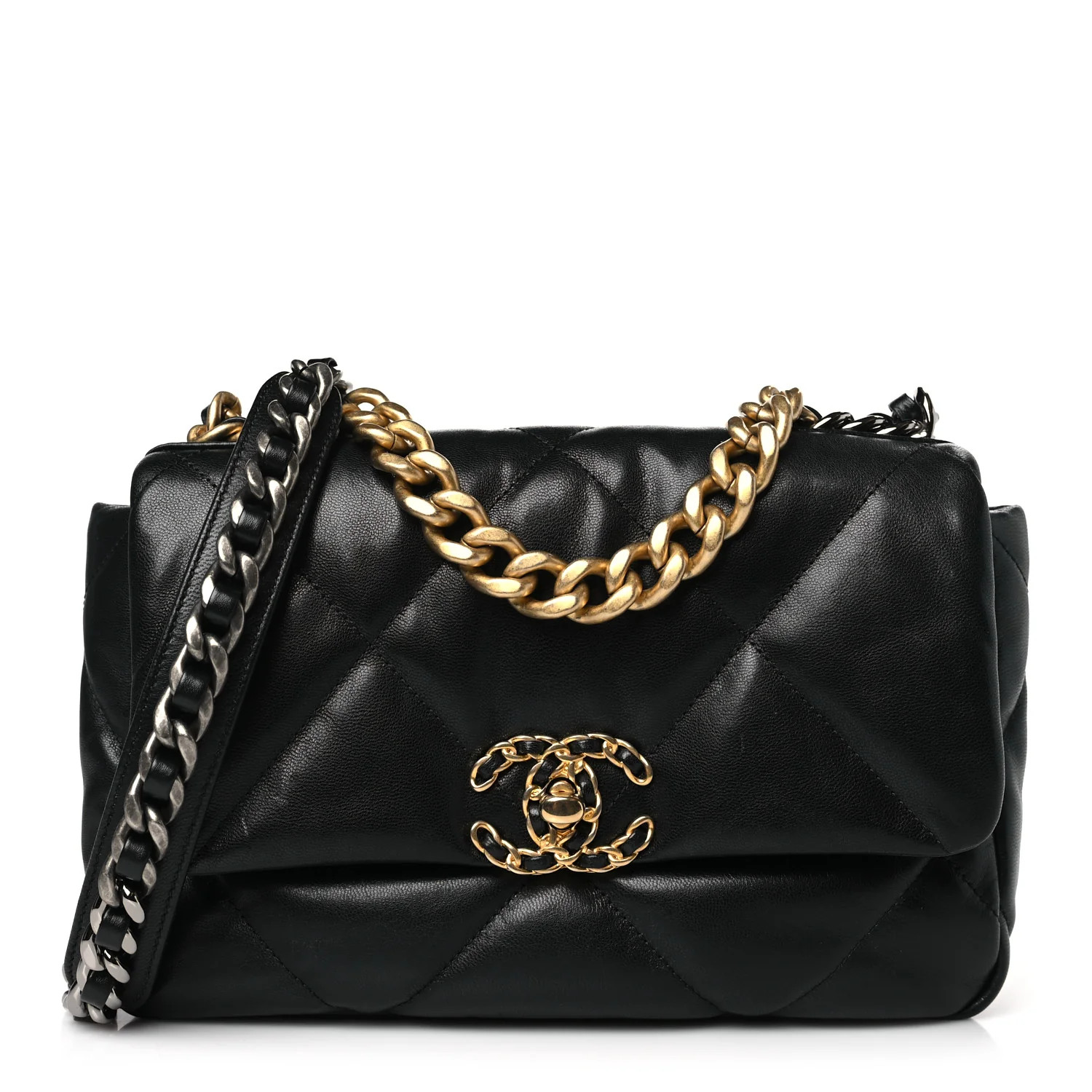 Lambskin Quilted Medium Chanel 19 Flap Black | FASHIONPHILE (US)