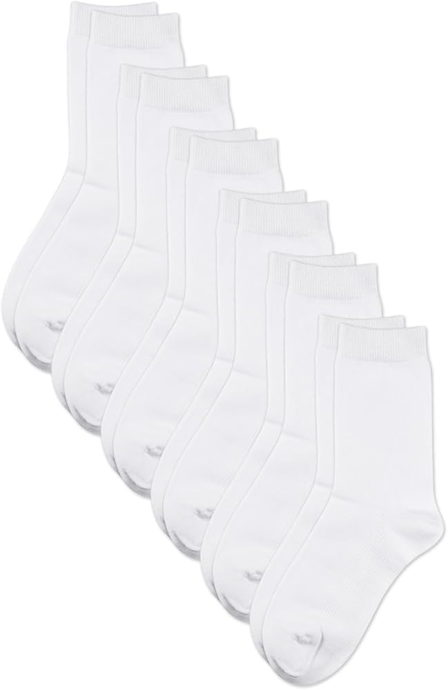 COTTON DAY Unisex Little Kids Youth Boys Girls Soft Cotton Crew Dress Socks Seamless Toe Black Wh... | Amazon (US)