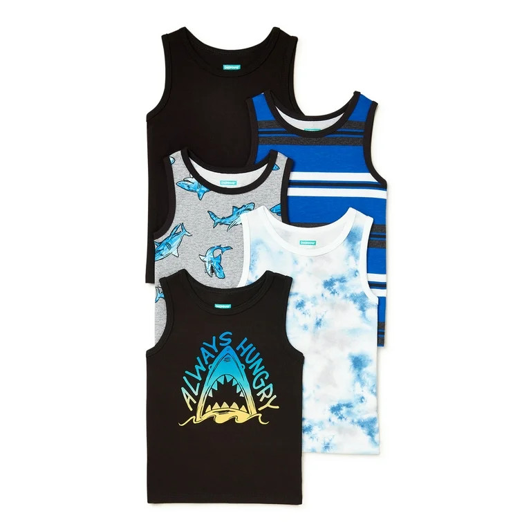 Garanimals Baby and Toddler Boys’ Tank Top Multipack, 5-Pack, Sizes 12M- 5T | Walmart (US)