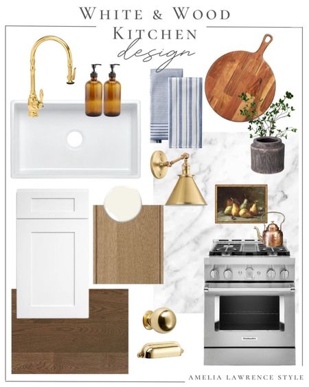 White and wood kitchen design board  

#LTKstyletip #LTKhome