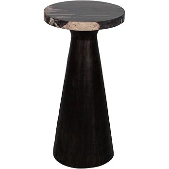 East at Main Indigo Road by Egypt Sherrod Kayu Petrified Wood Pedestal Side Table Black Accent Ta... | Amazon (US)