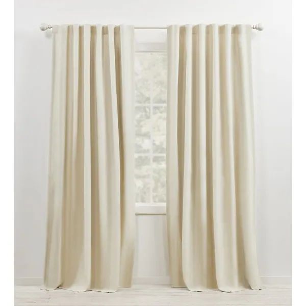 Lauren Ralph Lauren Leanne Back Tab/Rod Pocket Curtain Panel - 84 Inches - Linen | Bed Bath & Beyond