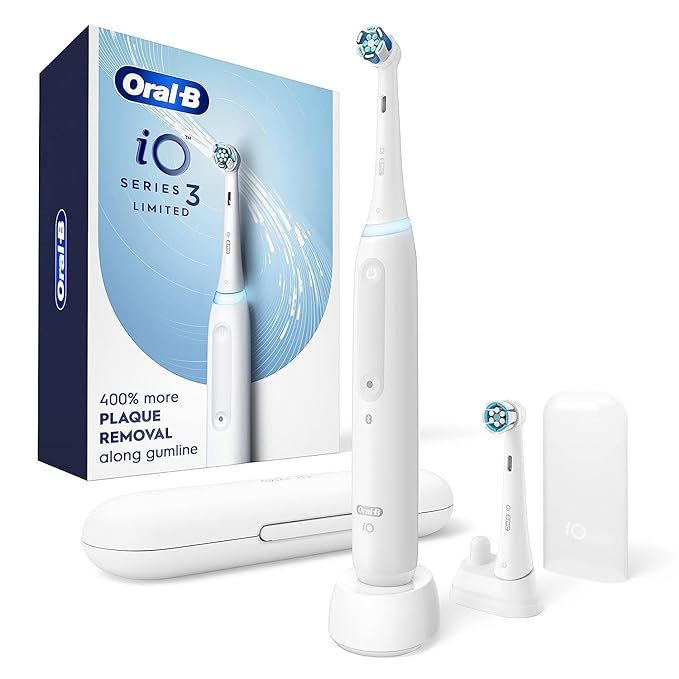 Oral-B iO Series 3 Limited Rechargeable Electric Powered Toothbrush, White with 2 Brush Heads and... | Amazon (US)