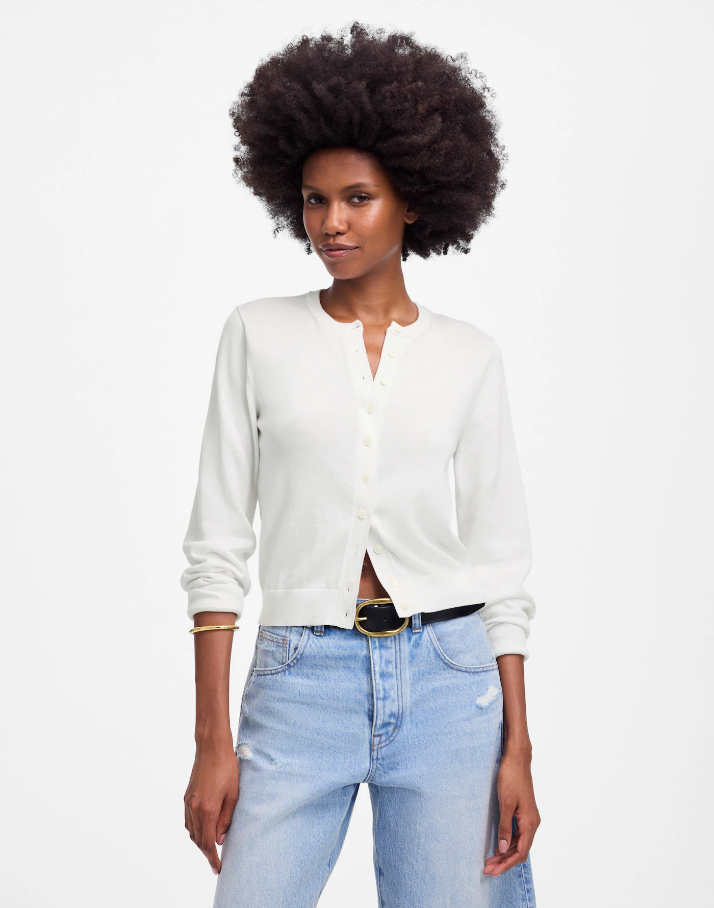 Cotton Crewneck Cardigan | Madewell