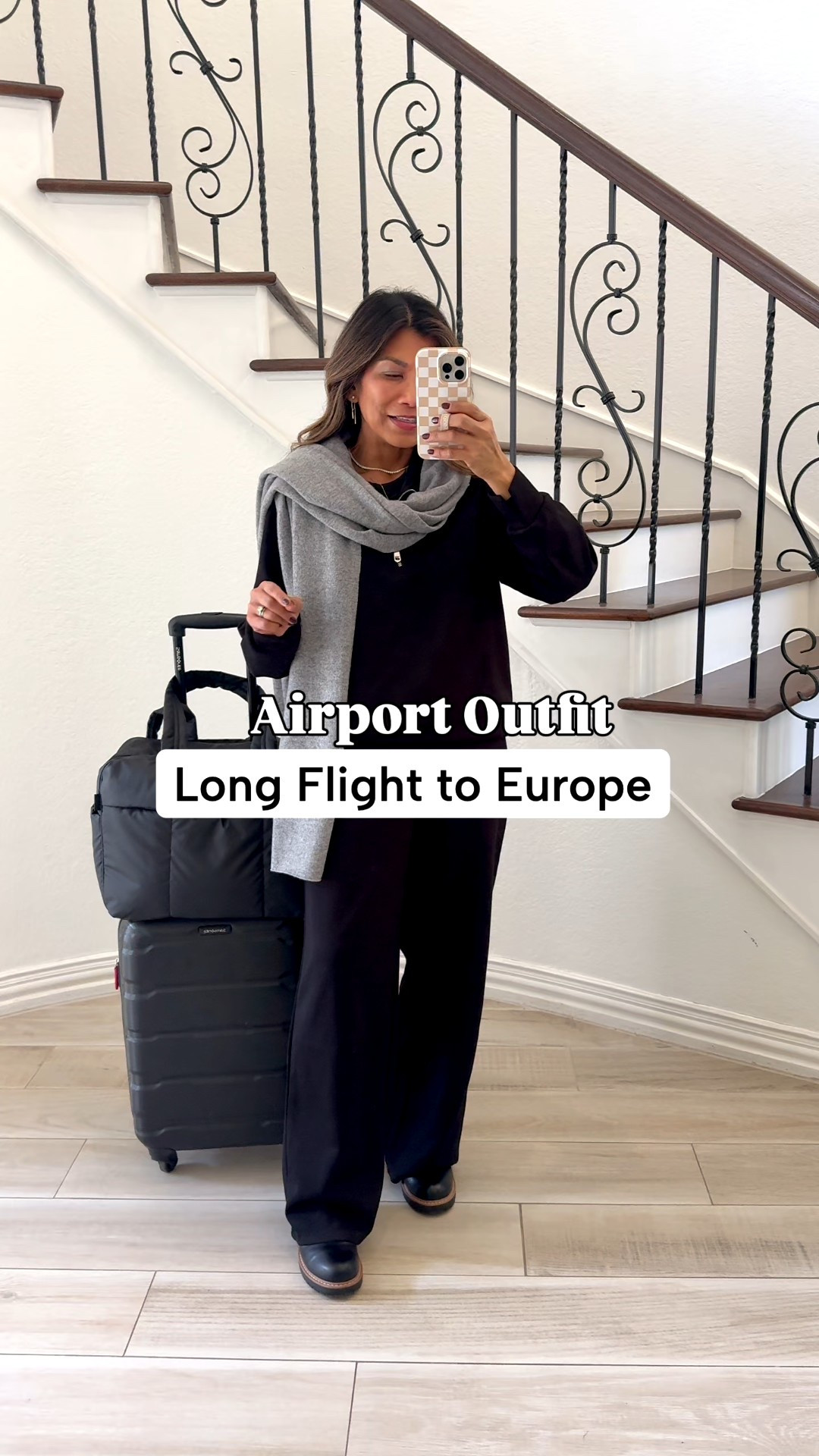 I’m 5’2” 118#ish for reference 
100% Cashmere Wrap/Scarf: perfect all year round and great holiday gifting.
Set in small.
Shirt underneath in small tts.
Boots tts.
Crossbody bag is the small one and I looove it! 

Europe airport outfit, travel outfit 

#LTKPetite #LTKFindsUnder50 #LTKTravel

#LTKPetite #LTKGiftGuide #LTKTravel
