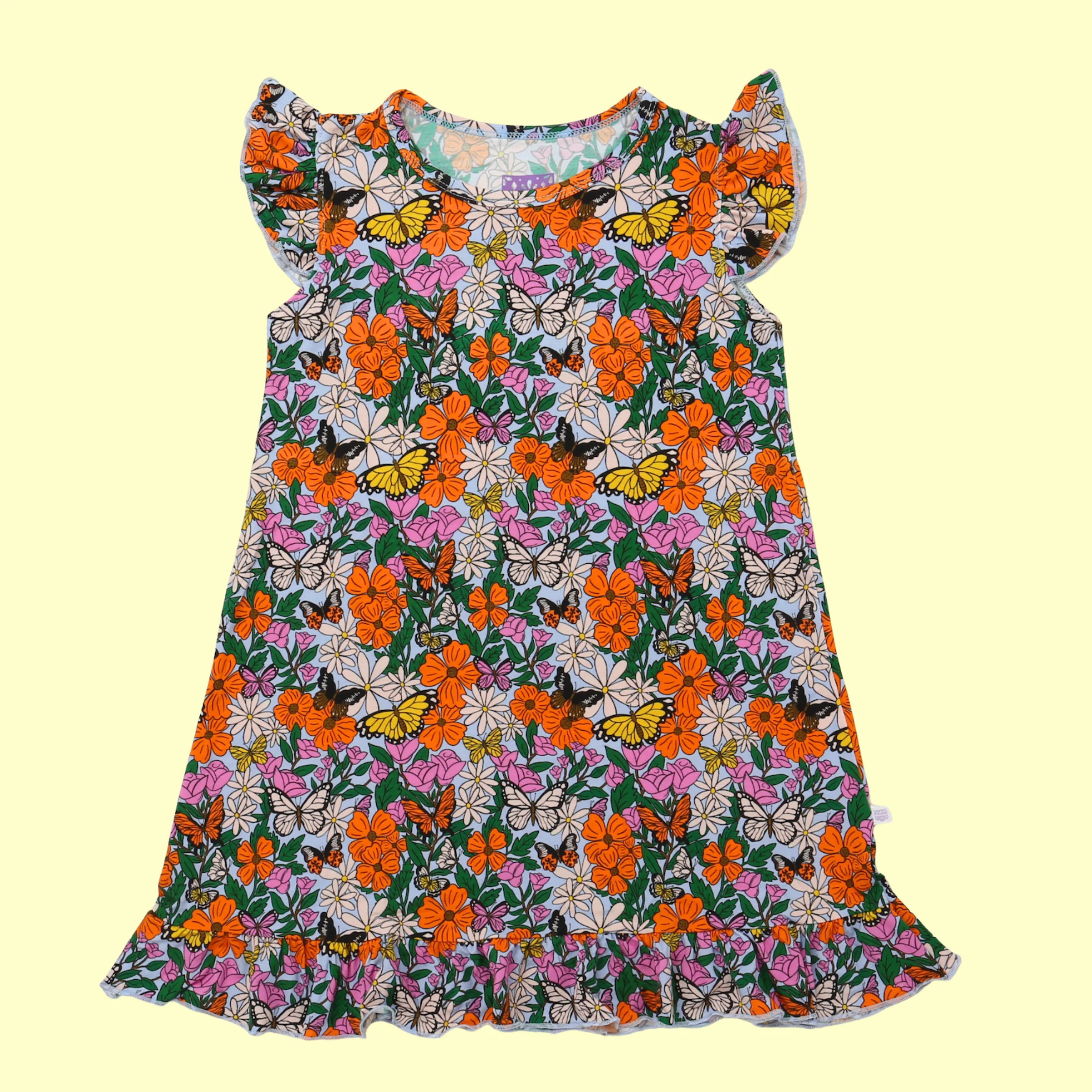 Butterfly Garden Bamboo Dress | Poppy Kids Co