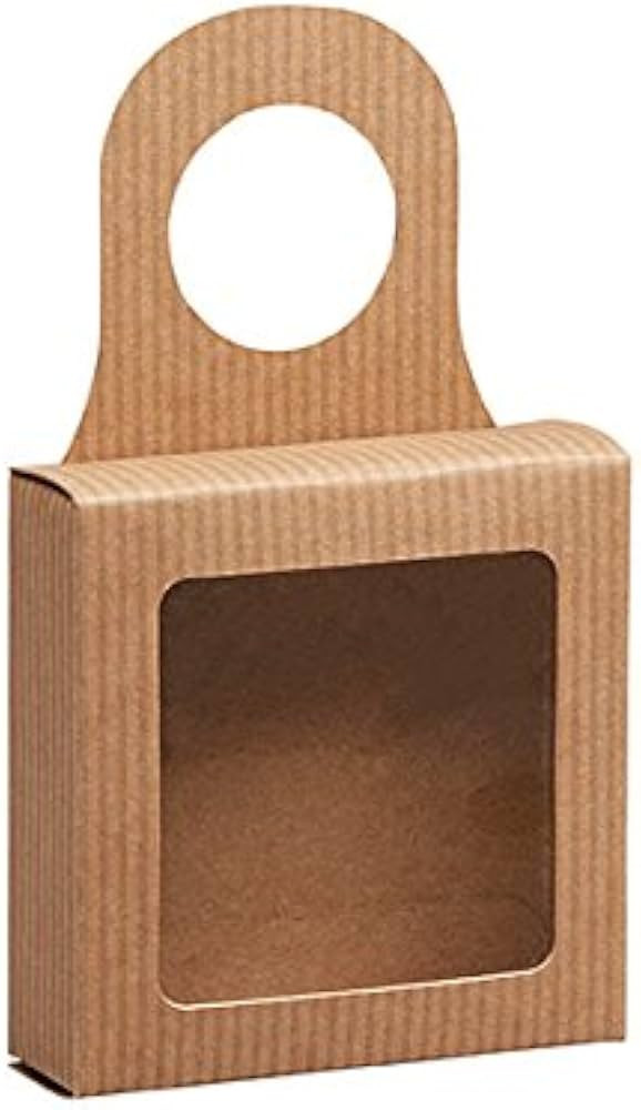 6 PK, Kraft Pinstripe Wine Bottle Truffle Favor Box, 3.75 x 1.25 x 3.75" for Creating Gift Sets o... | Amazon (US)