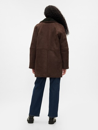 Vegan Suede Shawl Collar Coat | Gap (CA)