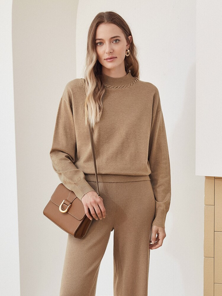 MOTF PREMIUM Pullover mit Wollmischung | SHEIN