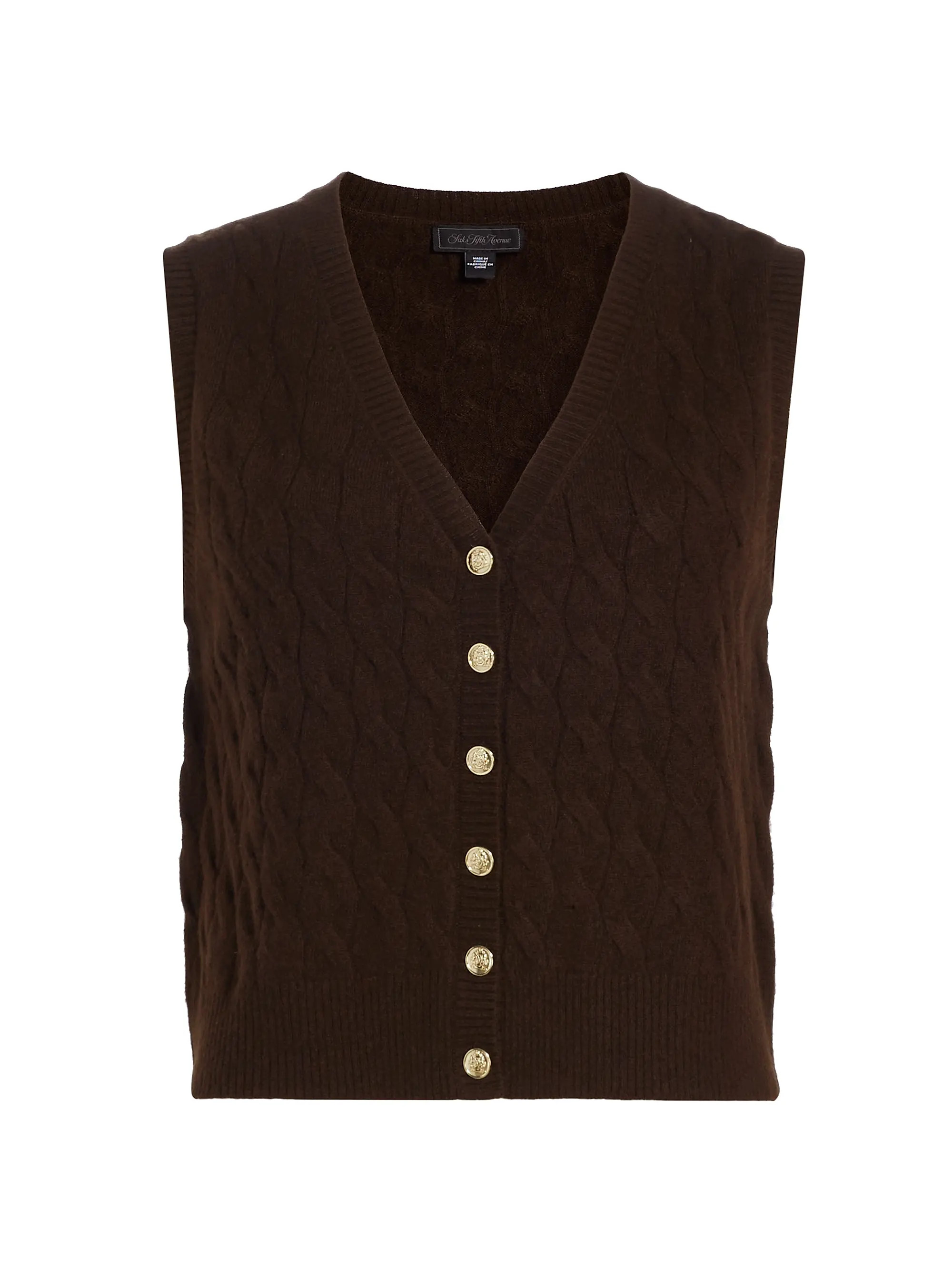 Cable-Knit Cashmere Vest | Saks Fifth Avenue
