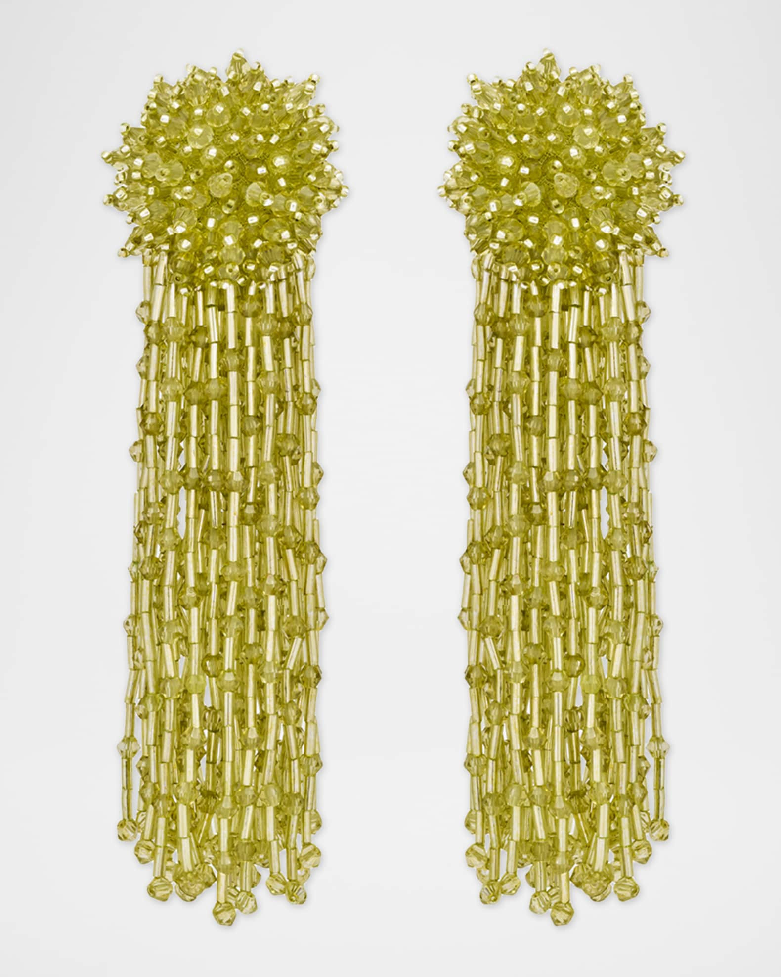 Beaded Tassel Drop Clip-On Earrings | Neiman Marcus