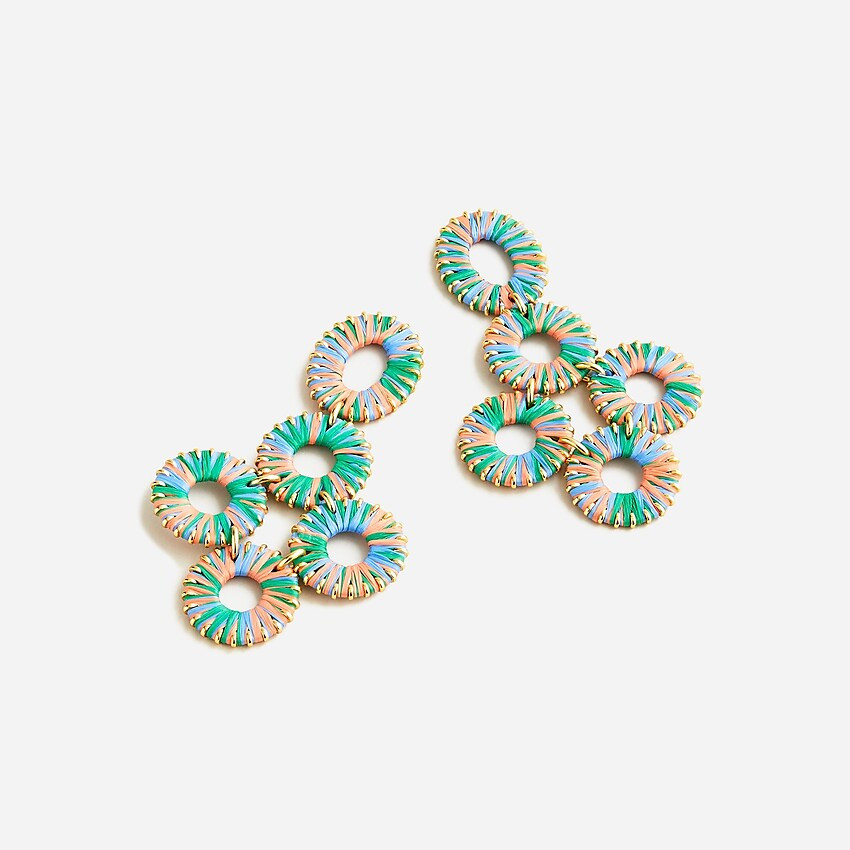 Raffia-wrapped disc earrings | J. Crew US