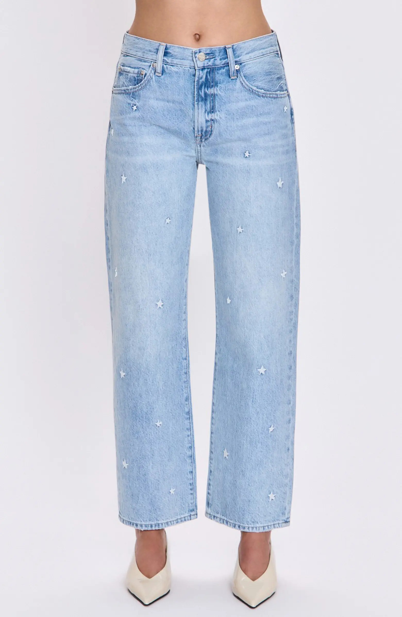 Lexi Distressed Crop Barrel Jeans | Nordstrom