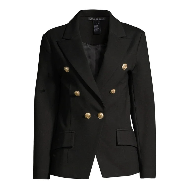 Attitude Unknown Women's Metallic Button Blazer, Sizes XS-XL | Walmart (US)