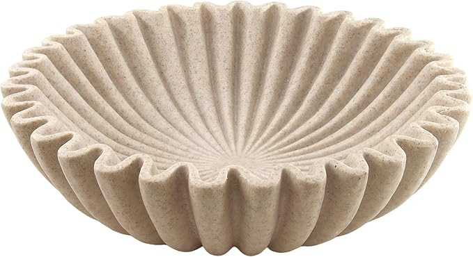 Large Modern Decorative Ruffle Bowl for Home Decor Fruit Bowl Organic Catch All Key Kitchen Entry... | Amazon (US)