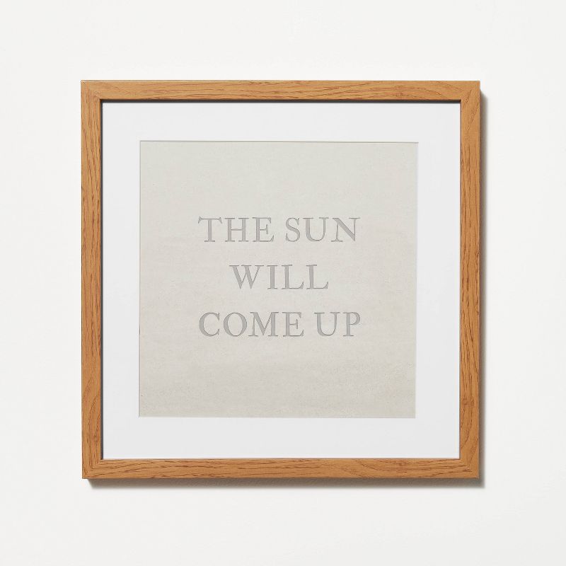 12" x 12" The Sun Will Come Up Framed Wall Art Cream - Threshold™ designed with Studio McGee | Target