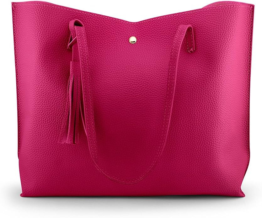 Oct17 Women Large Tote Bag - Tassels Faux Leather Shoulder Handbags, Fashion Ladies Purses Satche... | Amazon (US)