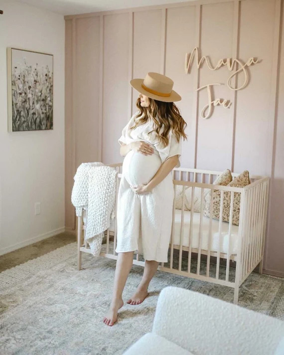 Personalized Nursery Name Sign For Above The Crib, 28" to 54" Long, Crib Name Sign for Boho Nurse... | Etsy (US)